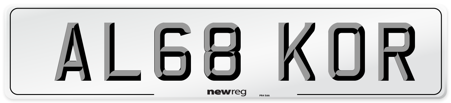 AL68 KOR Number Plate from New Reg